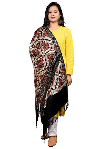 Cashmere Shawl - Black Maroon - First - Jazz Trends copy 2